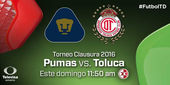 Pumas vs Toluca en Vivo por - Liga MX que hora juega en Vivo