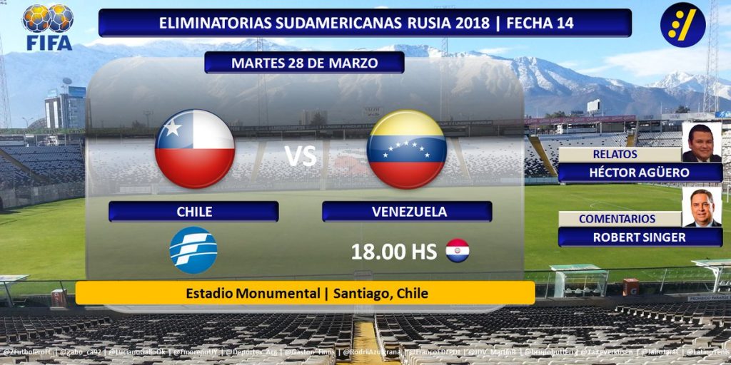 Chile vs Venezuela en Vivo Clasificación Conmebol 2017