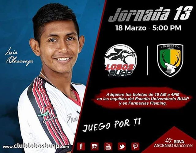 Lobos BUAP vs Venados en Vivo Ascenso MX 2017