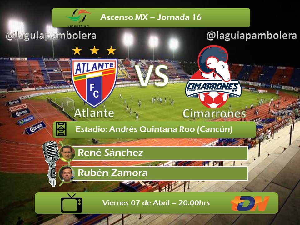 Atlante vs Cimarrones en Vivo Online Ascenso MX 2017