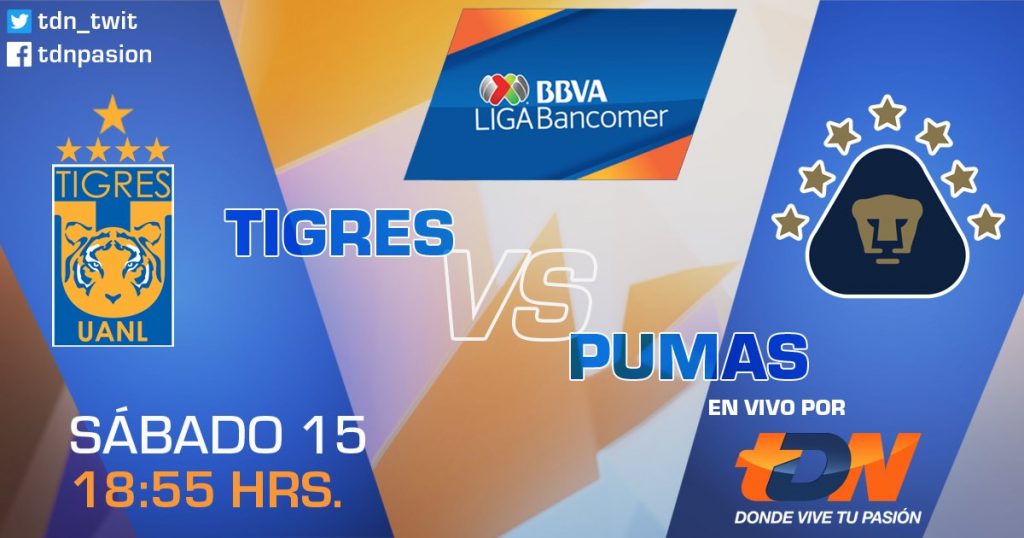 Tigres vs Pumas en Vivo partido Liga MX 2017