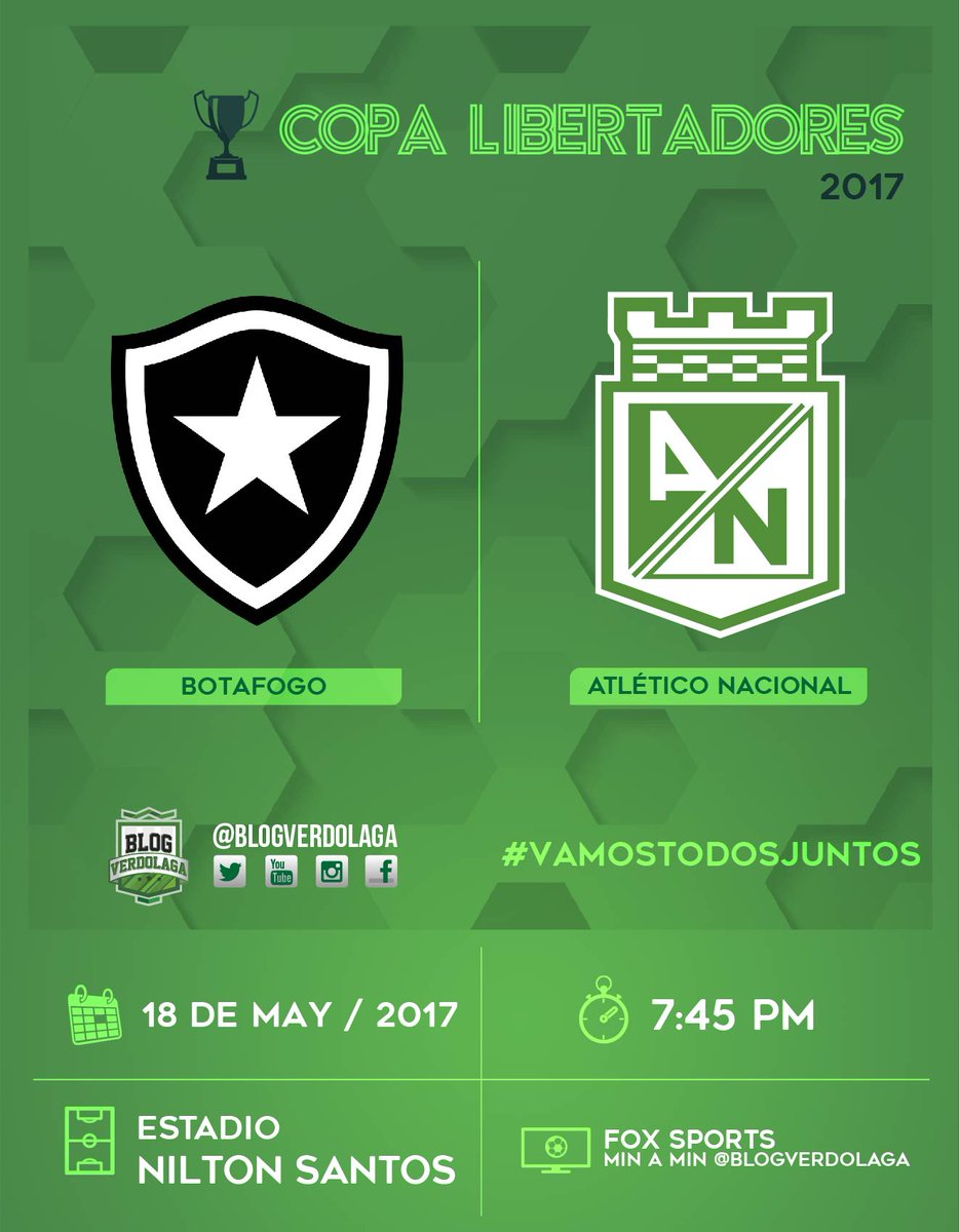 Botafogo vs Atlético Nacional en Vivo Online Copa Libertadores 2017