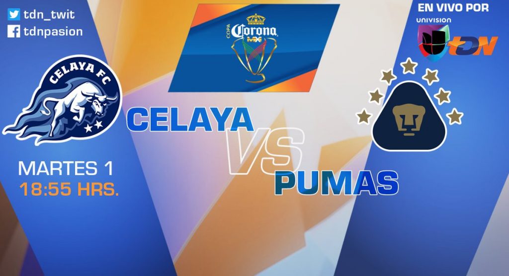 Celaya vs Pumas en Vivo por Internet Copa MX 2017
