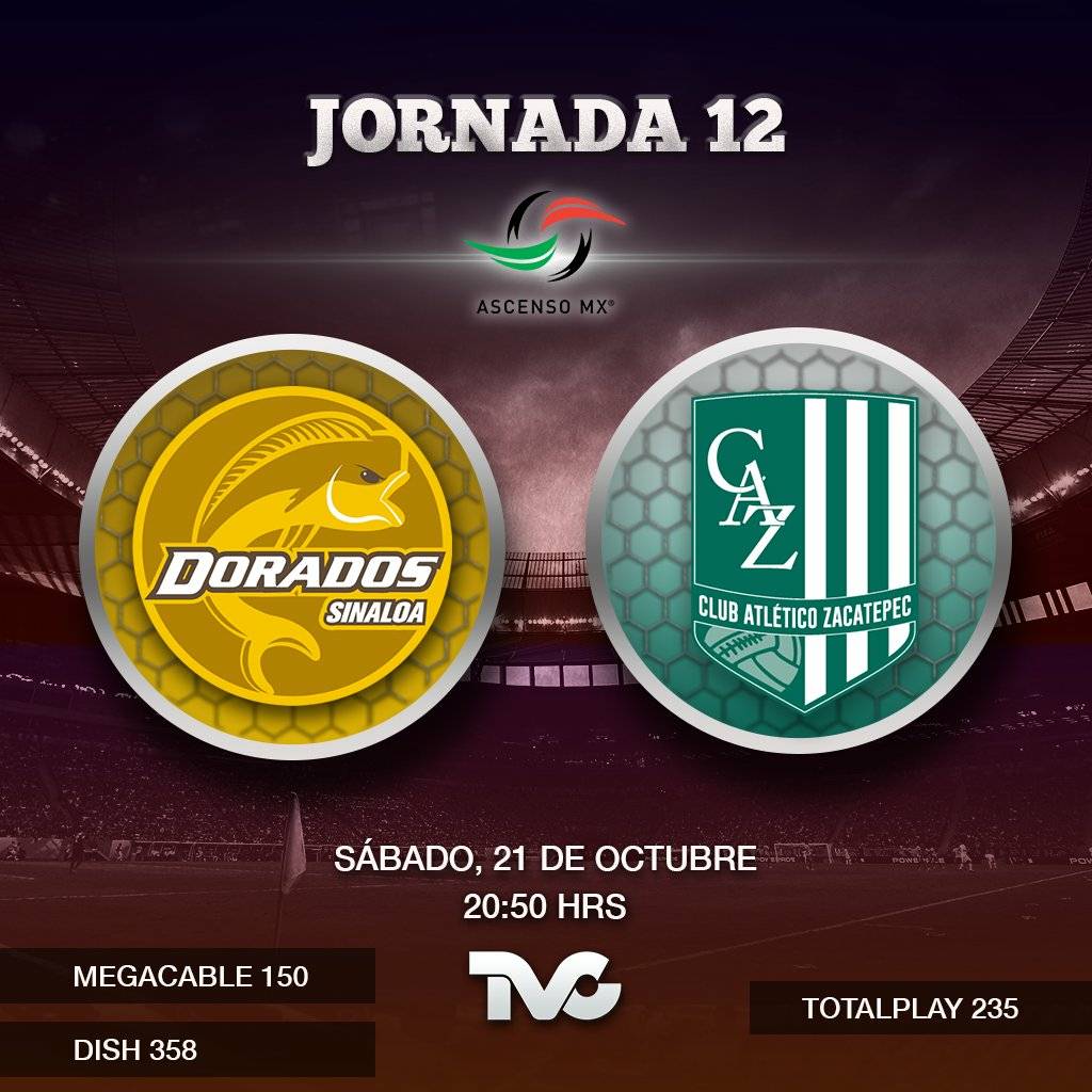 Dorados vs Zacatepec en Vivo TVC Deportes Ascenso MX 2017