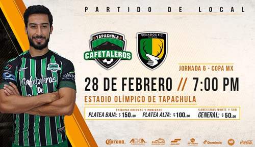Cafetaleros vs Venados en Vivo Online Copa MX 2018