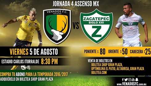 Venados vs Zacatepec en Vivo Online Ascenso MX 2018