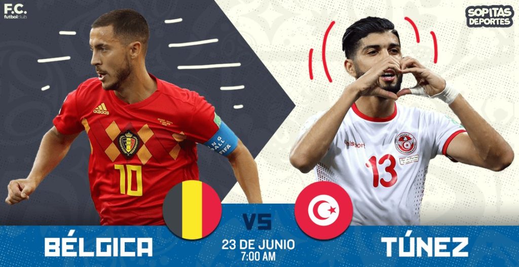 El partido Bélgica vs Túnez en Vivo en el mundial Rusia 2018