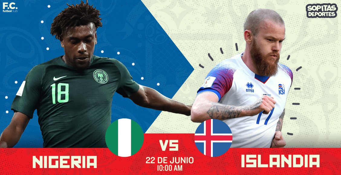 En el mundial Nigeria vs Islandia en Vivo Rusia 2018