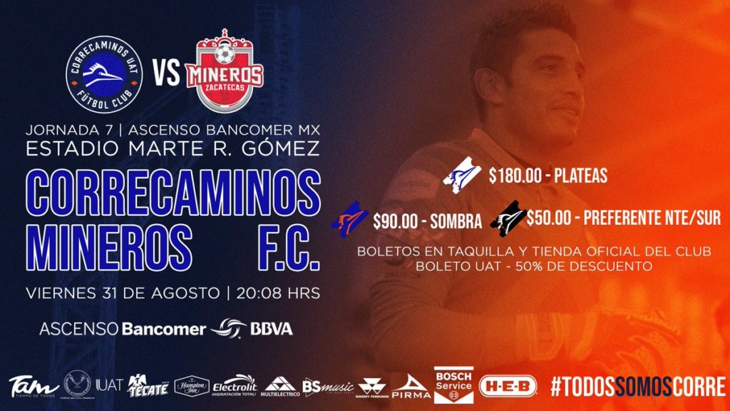 Correcaminos vs Mineros en Vivo Jornada 7 Ascenso MX 2018