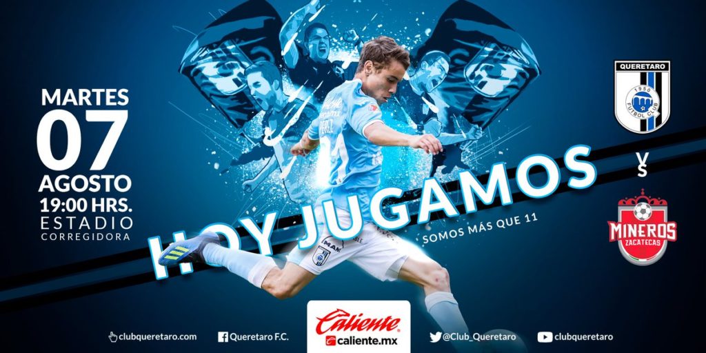 Partido Querétaro vs Mineros en Vivo Copa MX 2018